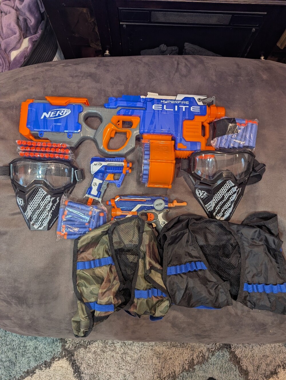 Nerf N Strike Elite Hyper Fire Nerf Triad EX-3 Nerf Firestrike Nerf Mask Vest